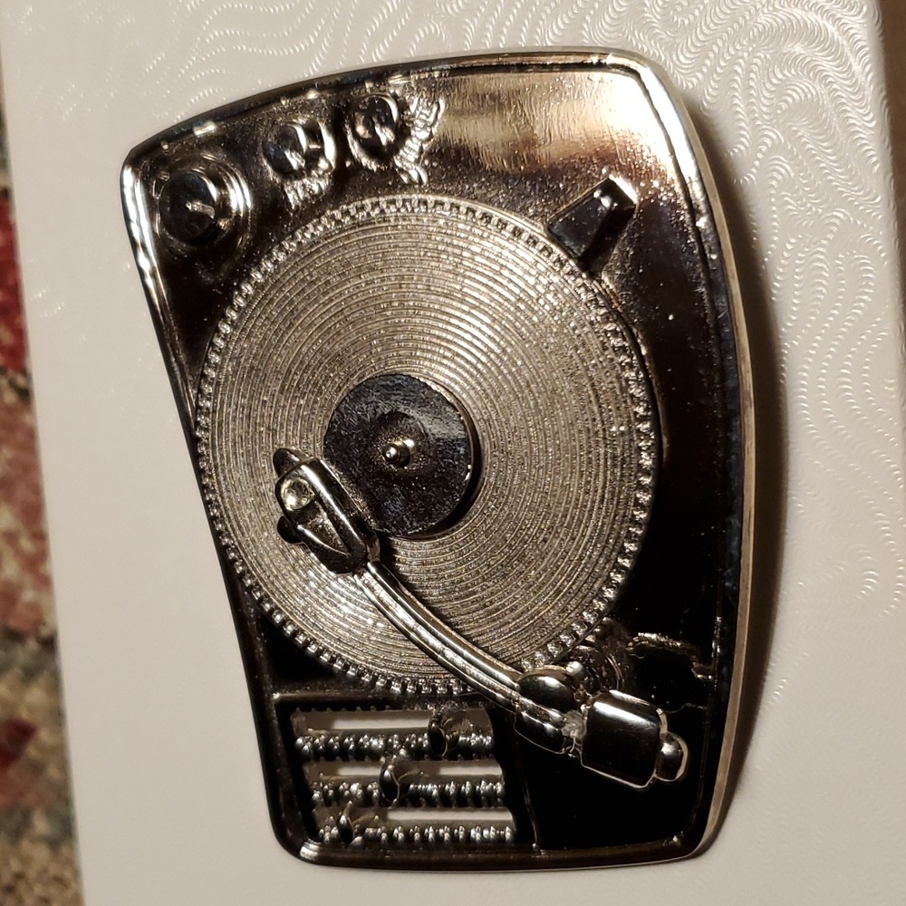 "New"Custom Made Turntable Belt Buckle"Moving Turntable"